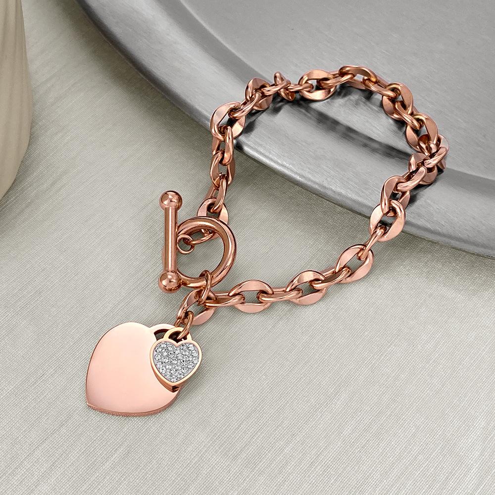 Fashion love heart bracelet jewelry personalized titanium steel bracelet for women