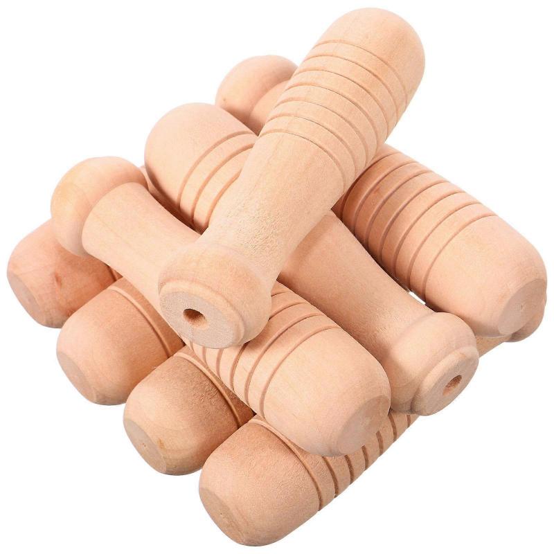 Wooden Spatula Handle for Wok Pan Replacement 8Pcs Tool Grip Set