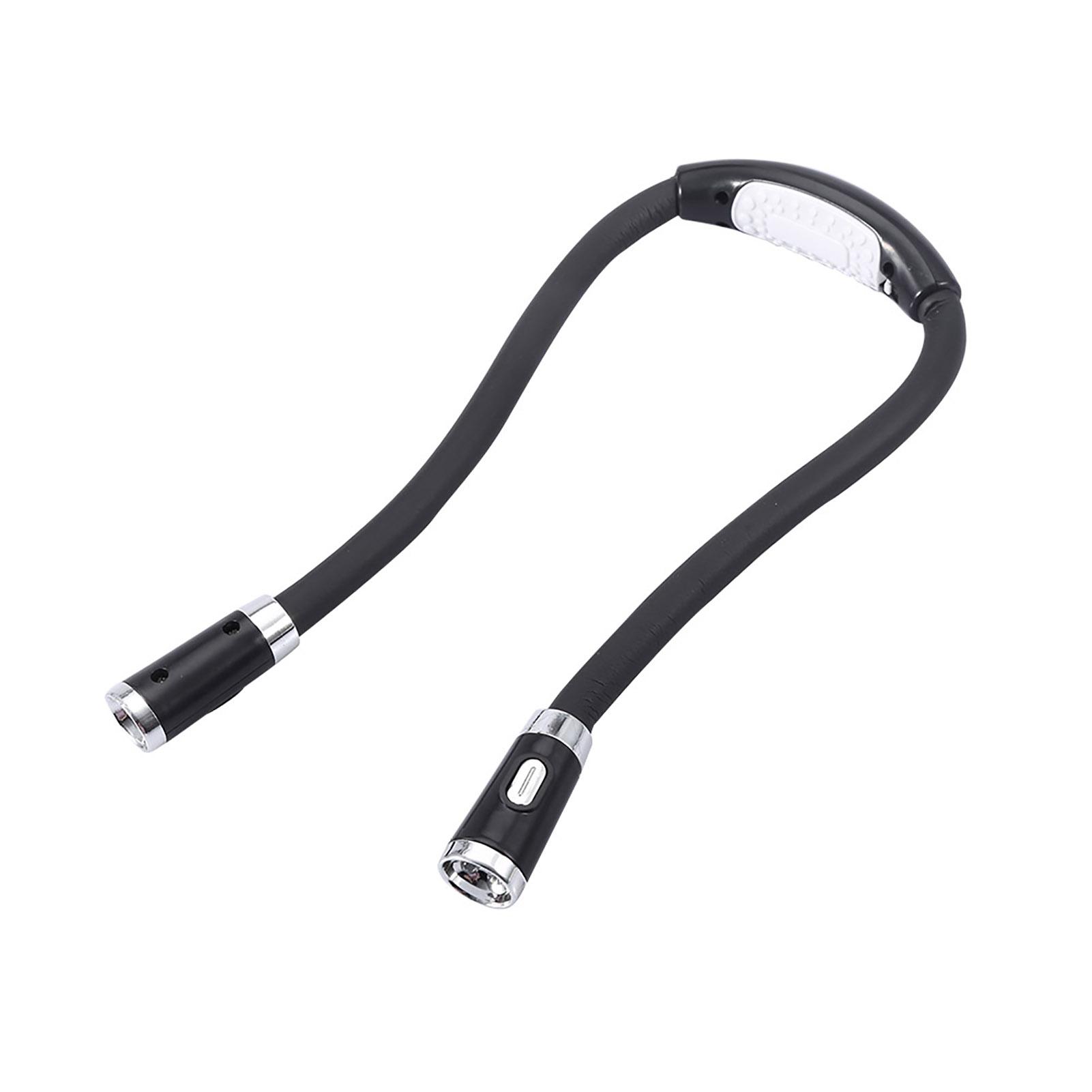 

Flexible Neck Hanging Hug LED Light Hands Free Adjustable Bendable Lamp Night Reading (Black)