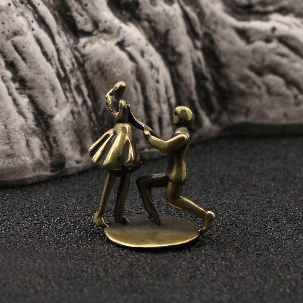 Messing Paar Heiratsantrag Ornament - Qixi/Valentinstagsgeschenk für Schlafzimmerdeko