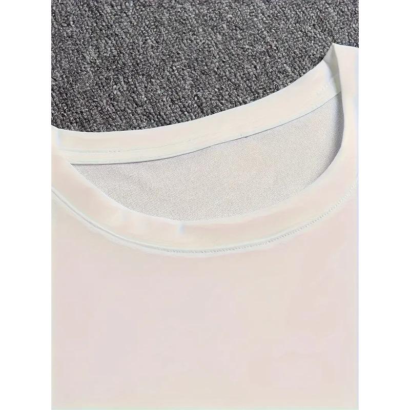 European Sizes  Plus Size Men's Papa Graphic Print T-shirt, Casual Comfy Crew Neck Short Sleeve Tee For Summer Outdoor, Men's Clothing