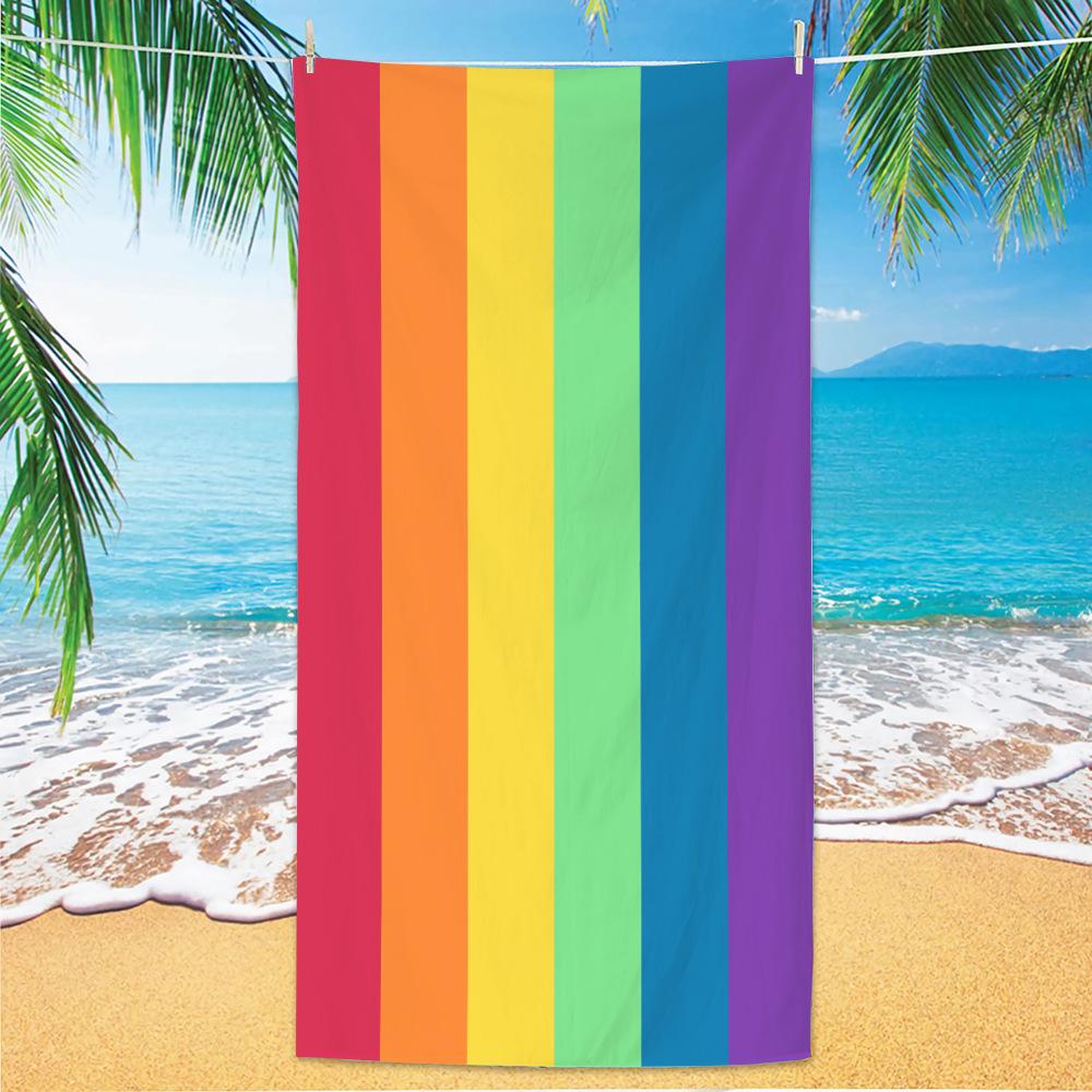 Bath Towel Minimally Striped Beach Towel, Ultra-fine Fiber Quick Drying Absorbent Towel, Beach Swimming Vacation Beach Towel