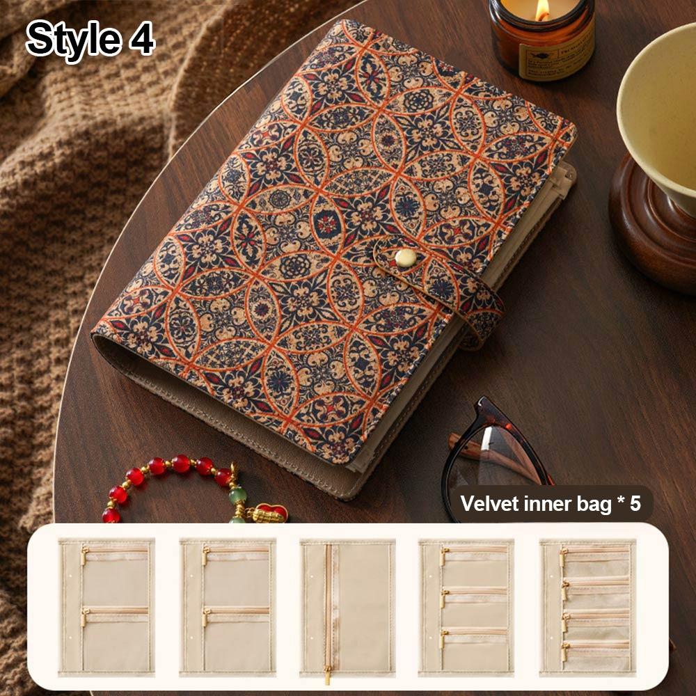 

Chrysanthemum Jewelry Storage Book Transparent Zipper Pouch Luxury PU Leather Jewelry Packaging Box Large Capacity Quick Release
