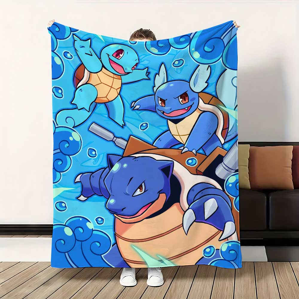 Pokem-Squirtles Decorative Blanket School Bedroom Decoration Fluffy Soft Blankets for Bed Bedspread the Sofa Throw Warm Winter