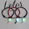 3 Pcs/set Luminous Beads Bracelet Hand-woven Love Star Moon Cat Sisters Novel Luminous Bracelet Adjustable Hand Rope