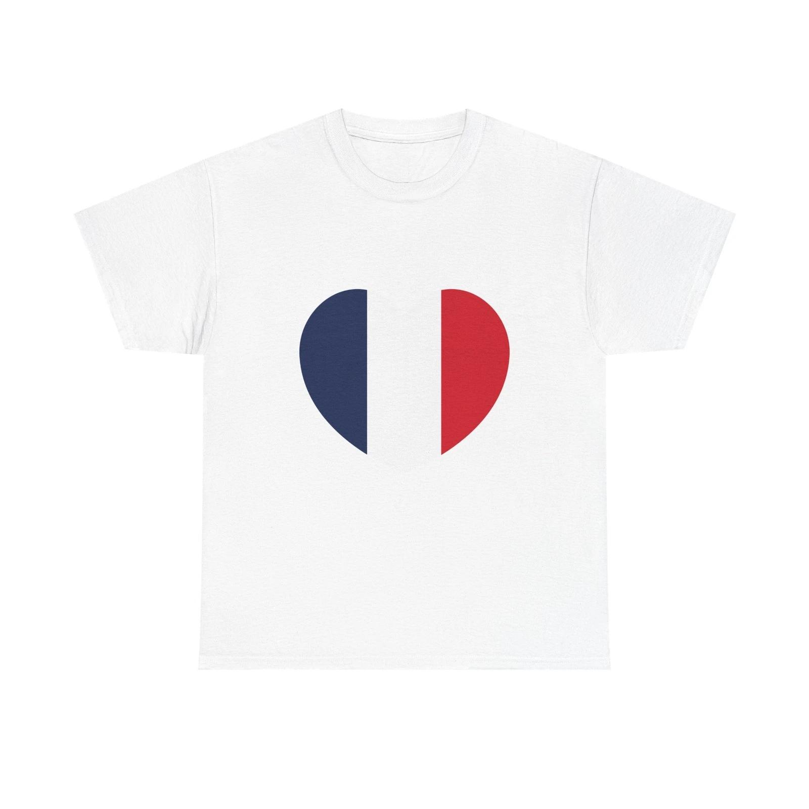 Heart Flag of France - T shirt 2XL