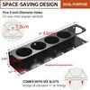 Carbon Steel Spray Can Holder Easy Access 5 Slots Water Bottle Organizer Wall Mounted Large Opening Tools Storage Rack