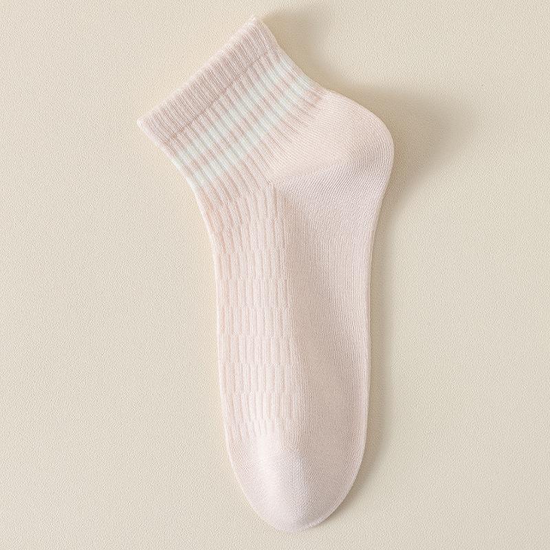 

Летние тонкие сетчатые полосатые спортивные носки без косточек для женщин, которые не сползают 1 pair светло-розовый