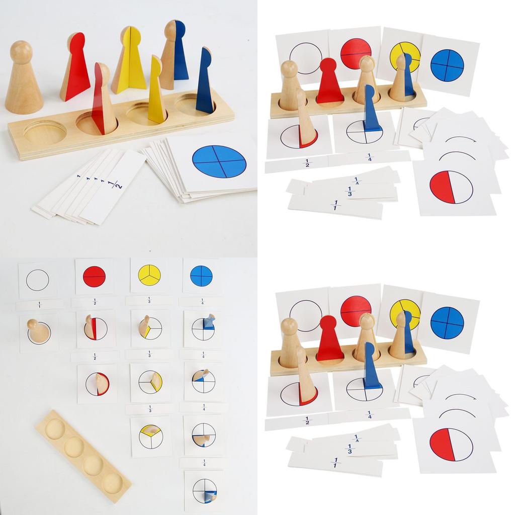 Holz-Bruchkognitionsspielzeug für Vorschulkinder und Grundschüler, pädagogisches Mathe-Lernwerkzeug