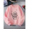 Girls' Crewneck Sweatshirt - Chef Cat with Spoon And Glasses Machine Washable, Spring And Autumn