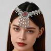 Ethnic Retro Tassel Rhinestone Forehead Chain for Indian Bride