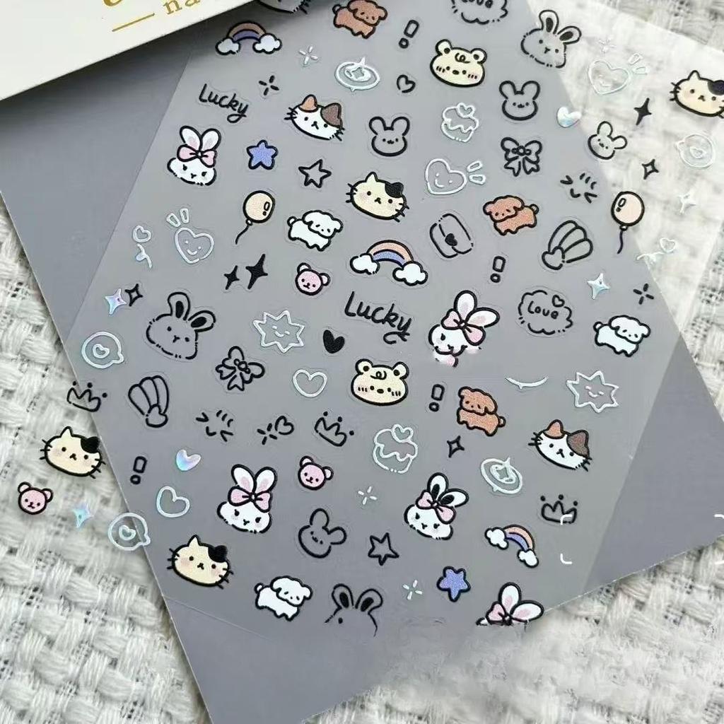 Super Cute Cartoon Stickers Collection DI High-value Decorative Stickers Student Pen Holder Transparent Flat Stickers