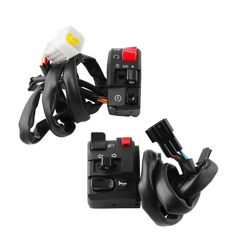 22mm Motorcycle Switches Motorbike Horn Button Turn Signal Electric Fog Lamp Light Start Handlebar Controller Switch Universal