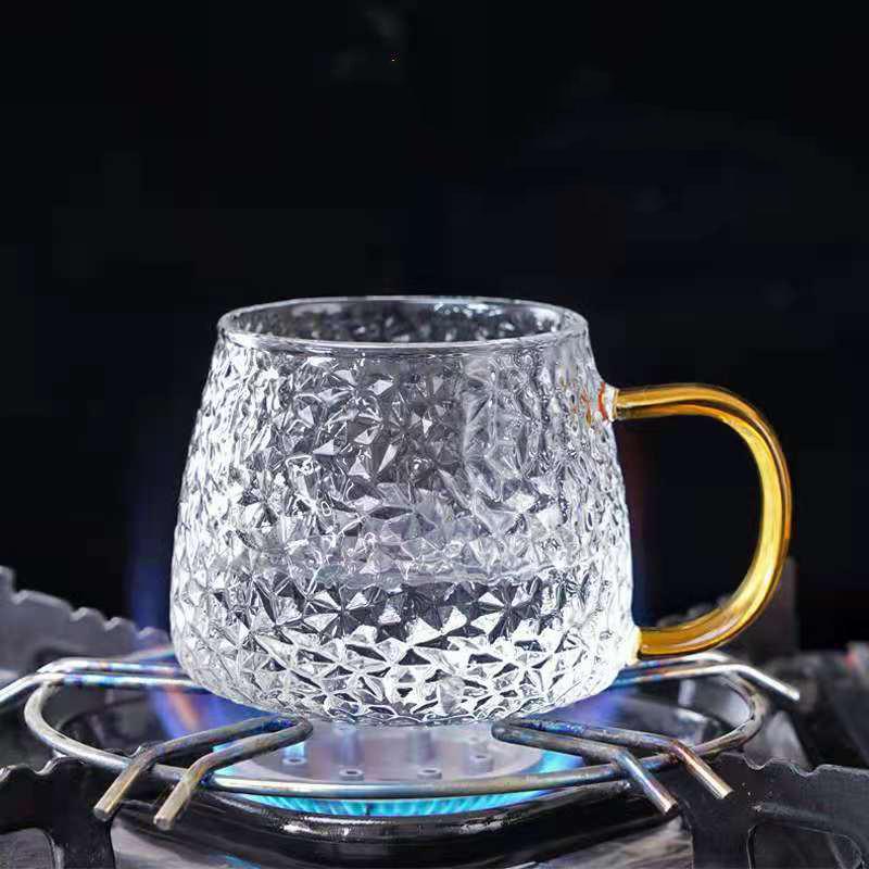 Creative Simple Glass Water Cup Hammer Pattern Cup Šálek čaje Skleněný pohár na mléko
