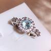 New Fashion Blue Cubic Zirconia Engagement Rings For Women Luxury Silver Color Band Temperament Sweet Lady's Party Jewelry
