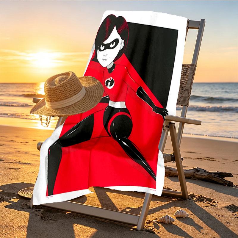 Incredibles Print Beach Towel Design, Soft, Lightweight. for Home Bathroom, Spa, Pool, Yoga, Surfing, Camping, Gift for Family, Friend