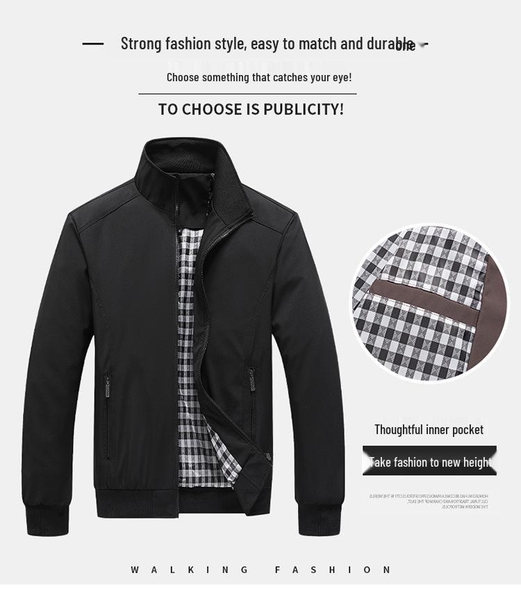 Herren Freizeitjacke, leicht, einfarbig, Frühling & Herbst, Übergröße verfügbar