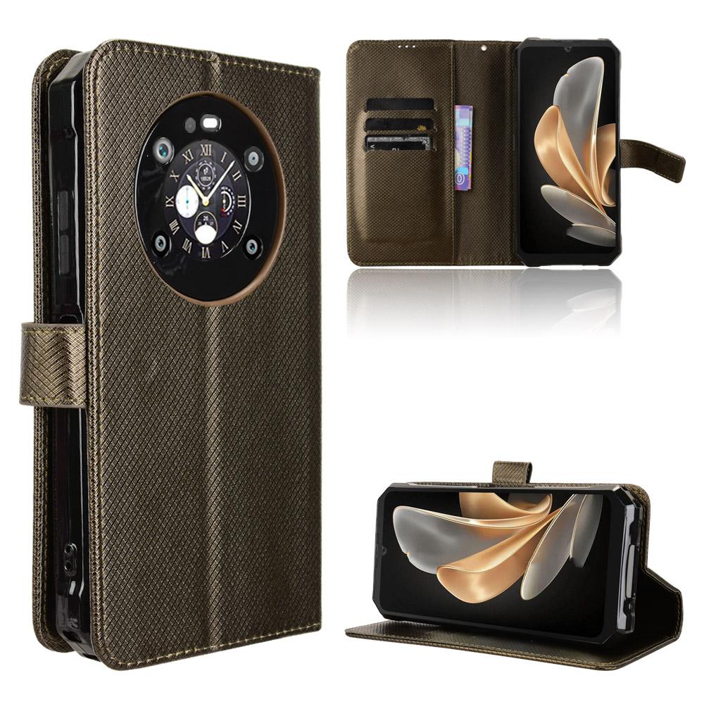 Dla FOSSiBOT F109 5G Skórzane etui portfelowe ze smyczą Tekstura diamentowa Pokrowiec na telefon