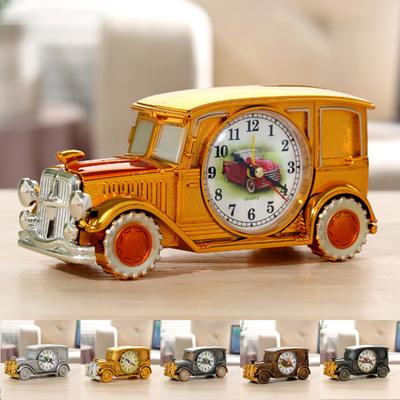 Desktop Clock Big Numbers Decorative Exquisite Workmanship Useful Vintage Car Shape Desktop Antique Clock Home Decor for Household