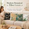 Modern Botanical Pillow Covers Soft Peach Skin Cushion Cover 2D Flat Print Decorative Pillowcase Sofa Living Room 45X45 50X50