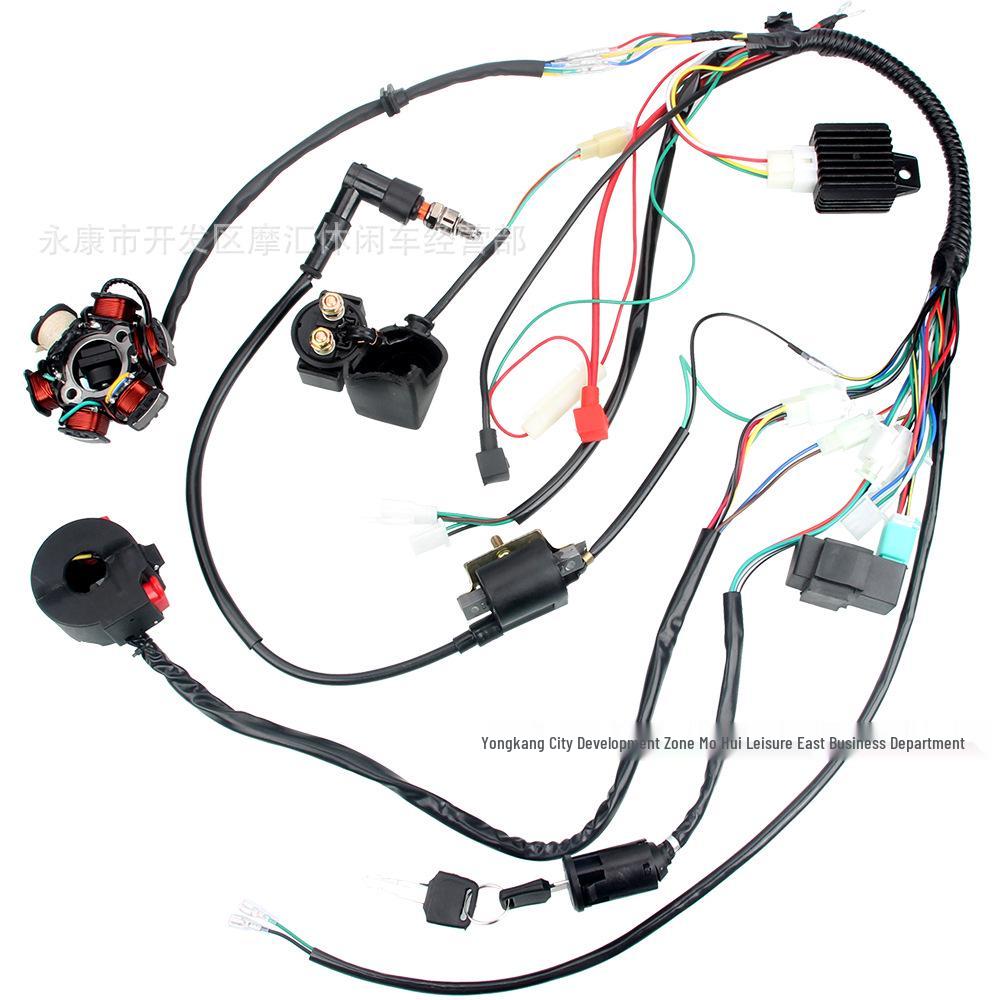 Off-road Motorcycle ATV Dune Buggy 70-110CC Wiring Harness with 6-Level Coil Ignition CDI