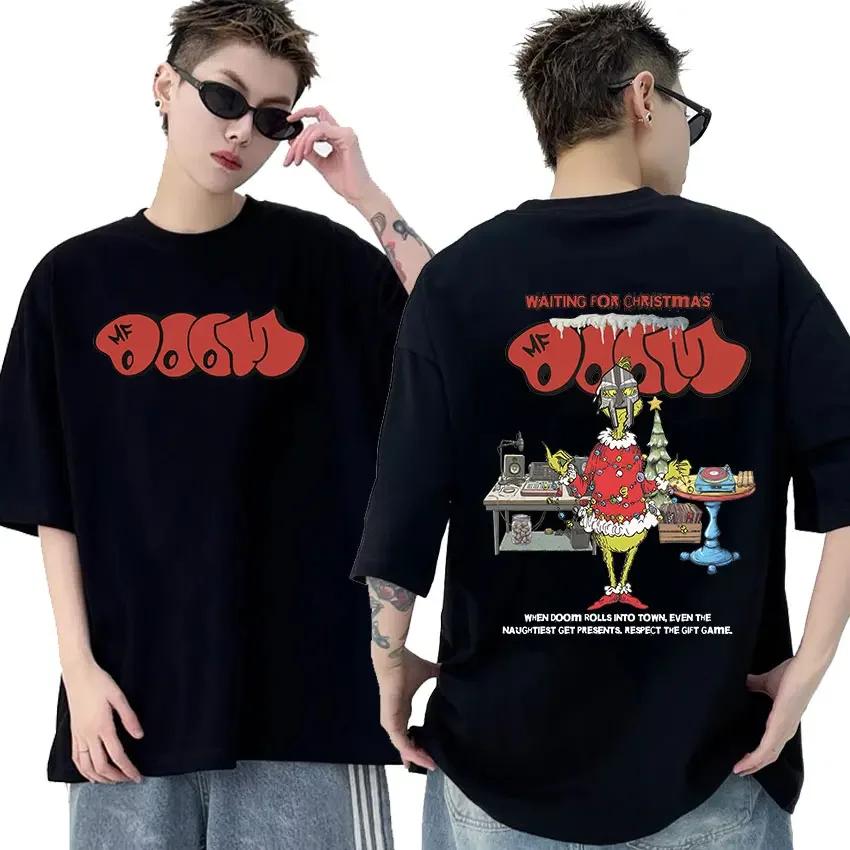 Rapper Mf Doom Graphic T Shirt Madvillainy Metal Music Album T-shirt Men Women Punk Vintage Oversized Cotton Tshirt Streetwear