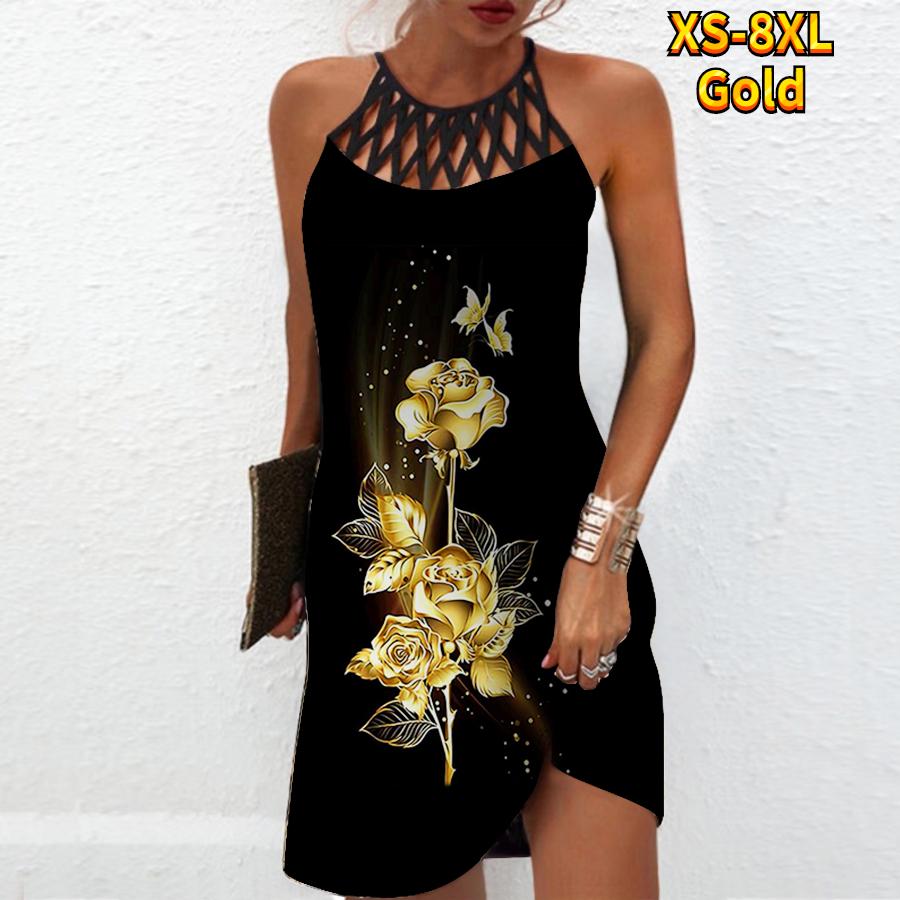 Летнее модное сексуальное платье без рукавов — фото 4