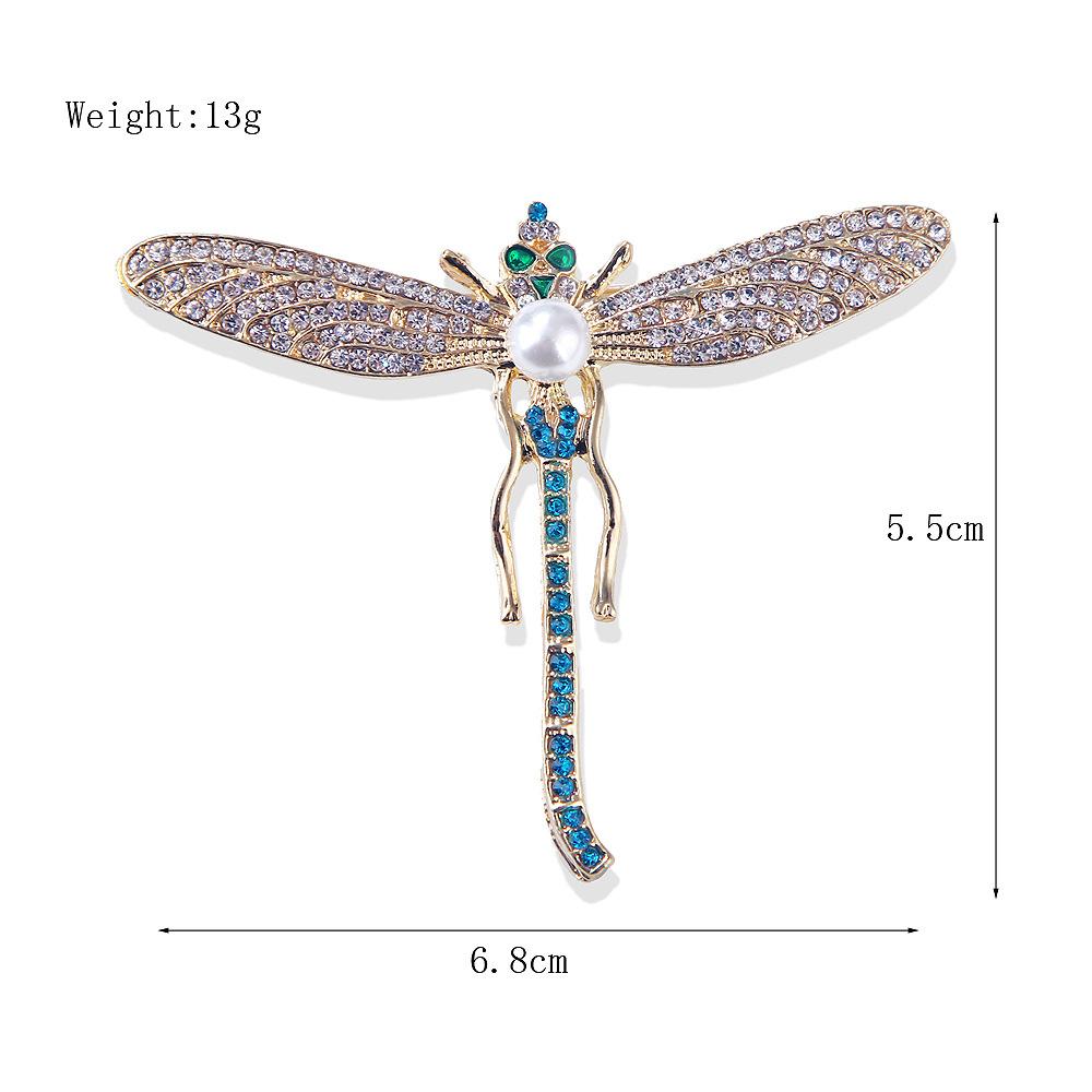 

Dragonfly Pearl Brooch Museum Replica Style Temperament Alloy Long-lasting Color Exquisite Hypoallergenic Women s Gift Pin