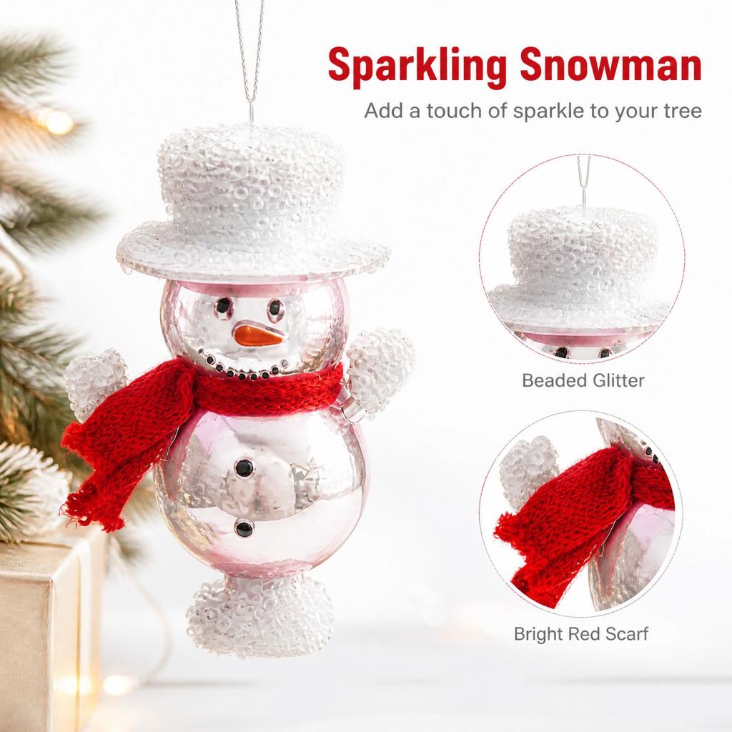 Christmas Plastic Bell Ornaments with Girl, High Heel, Snowman, Suitcase and Furry Earphone Charm Designs