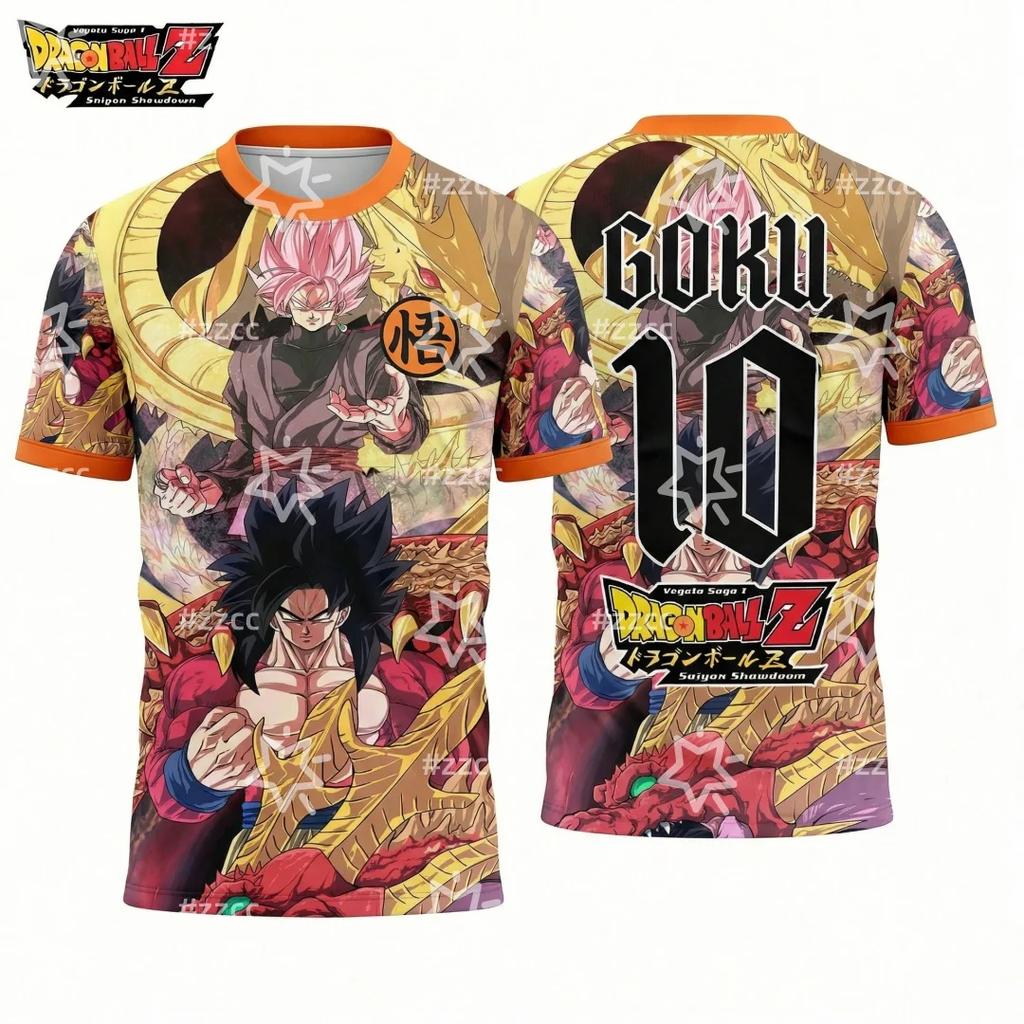 Dragon Ball Goku Football Jersey Japanese Anime Graphic T-shirt Sports Dry Quickly Men's T-Shirt Kid's Clothing Tee Y2k Woman