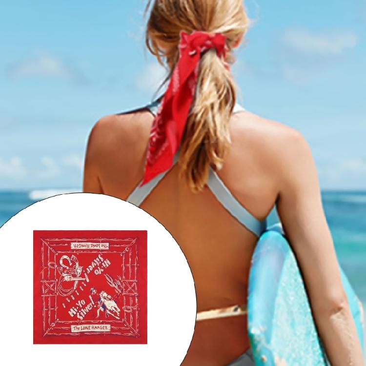 Western Pattern Headscarf Bandanas Hiphop Head Scarf Music Festival Headwrap Cycling Dancing Head Scarf Handkerchief