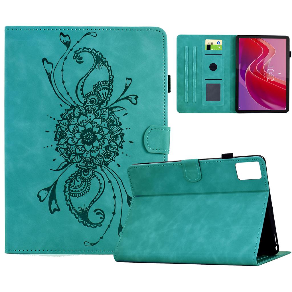 Pro Lenovo Tab M11/Xiaoxin Pad 11 2024 Pouzdro Mandala Vytištěný Kožený Kryt na Tablet se Sloty pro Karty