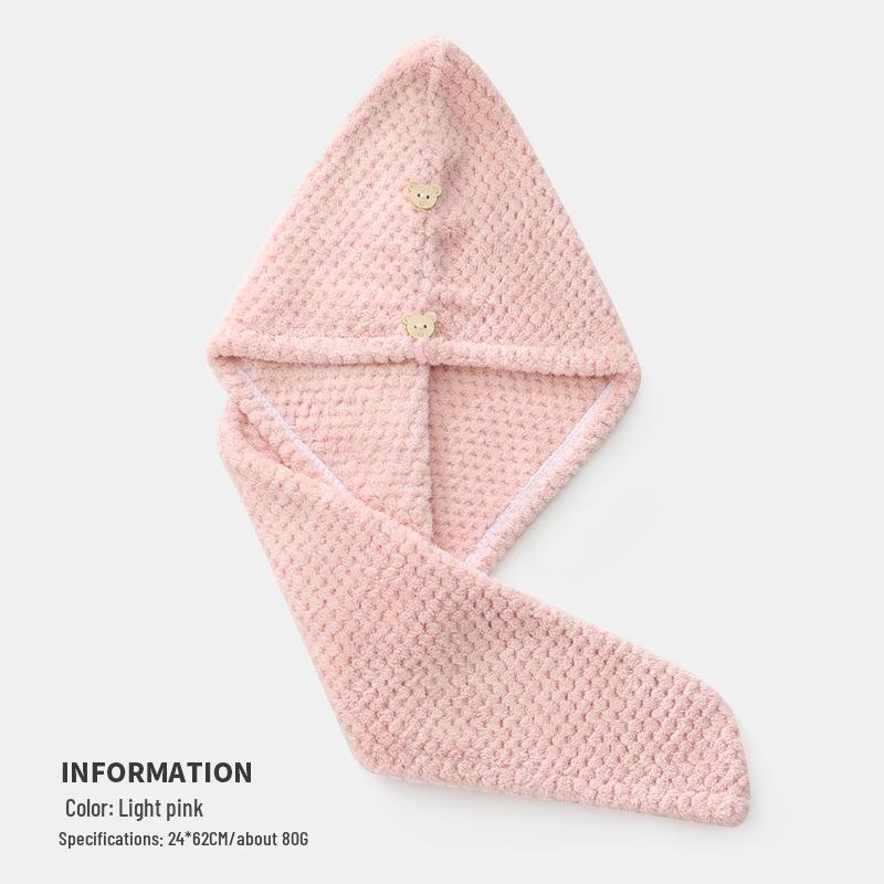 Women's Quick-Dry Coral Fleece Hair Towel and Bath Cap