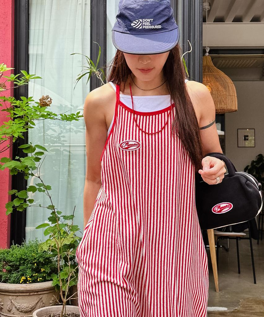 Minasu Menasoo Summer Stripe Terry Strap Onepiece_Red