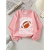 Girls' Fashionable Cute Crewneck Sweatshirt | Just A Boy Who Loves Football, Long-sleeved, Machine Washable