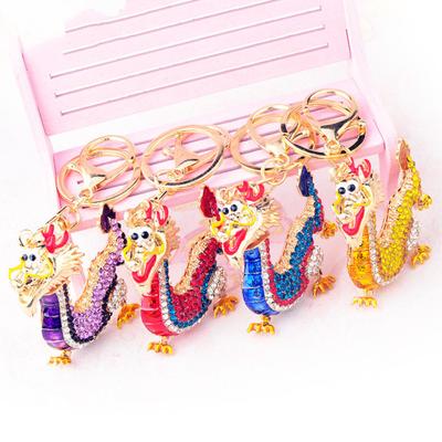 Chinesisches Sternzeichen Drache Schlüsselanhänger Luxus Strass DIY Rucksack Handtasche Dekoration Schlüsselanhänger Anhänger OrnamentFrühling Festival Geschenk