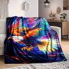 1pc Colorful Eagle Artwork Blanket Lightweight Flannel Blanket Throw Blanket For Sofa, Bed, Travel, Camping, Livingroom, Office, Couch, Chair, And Bed