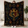 1pc Vintage Palace Style Blanket 2D Flat Single-Sided Printed Throw Blanket Main Style Emblem Pattern Multi-Scene Blanket And Comf