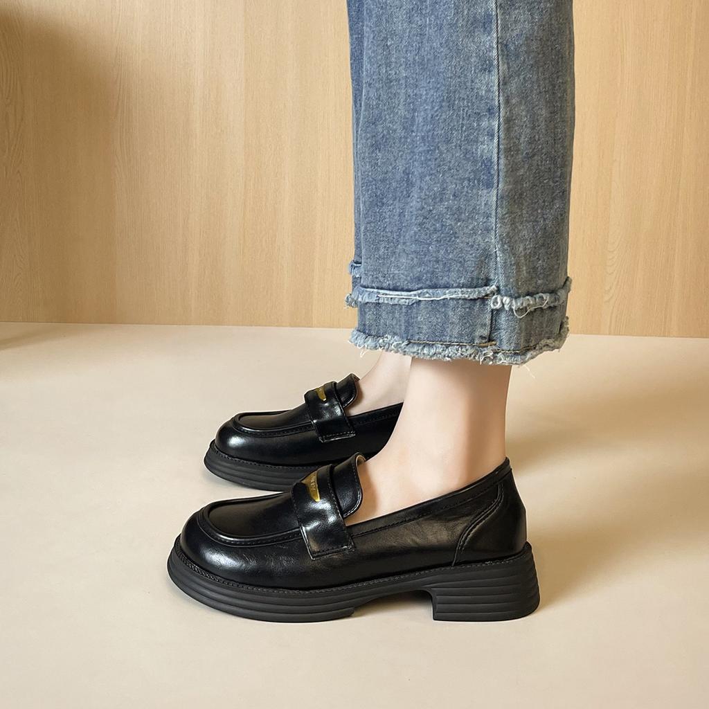 Retro Thick-soled and Elegant Loafers for Women's Feet, Soft-soled and High-end Shoes