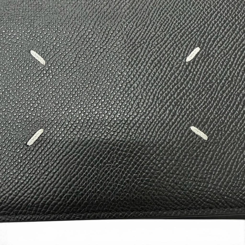 Great Maison Margiela Purse 4-Stitch Bifold Wallet Long Wallet black Used