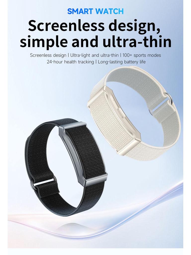 G69 Bluetooth Sports Bracelet: No-Screen Design, Heart Rate, Body Temperature & Blood Oxygen Monitor.