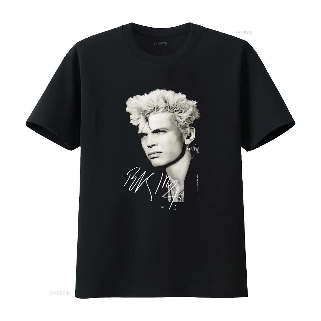 Billy Idol Podpisová hudba pro fanoušky Černé Všechny velikosti tričko vintage Vyprané designové oblečení Pružné Prodyšné pánské grafické