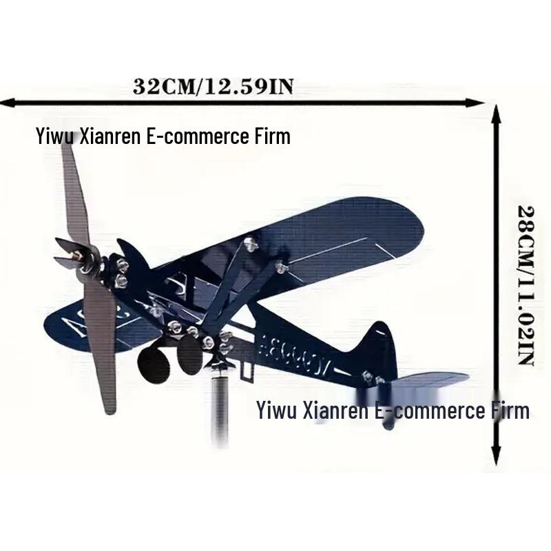 Airplane Weathervane Metal Windmill: Outdoor Garden Decoration