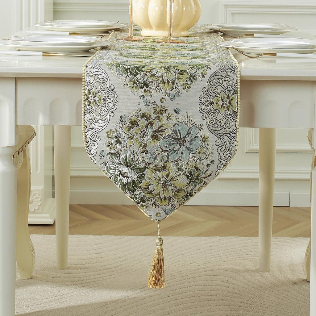 Modern European Jacquard Table Runner Luxury Embroidered Table Runner Minimalist Velvet Dining Table Runner Simple Fashionable