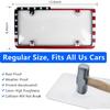 2pcs License Plate Protector Unbreakable License Plate Covers and Frames Set Front and Rear Clear License Plate Cover n Flag License Plate Frames