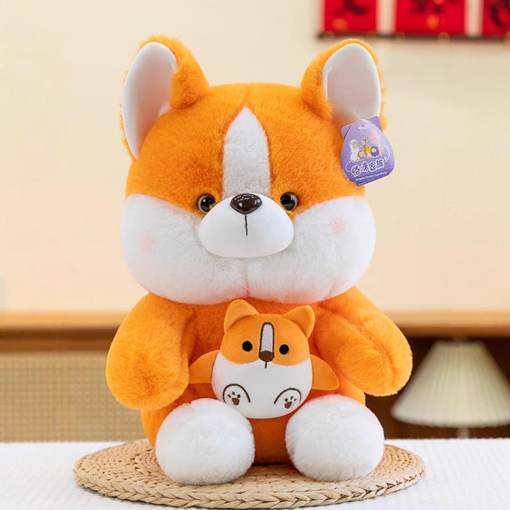 Cute Little Fox Doll Little Doll Corgi Plush Toy Pig Grab Machine Doll Birthday Gift Girl