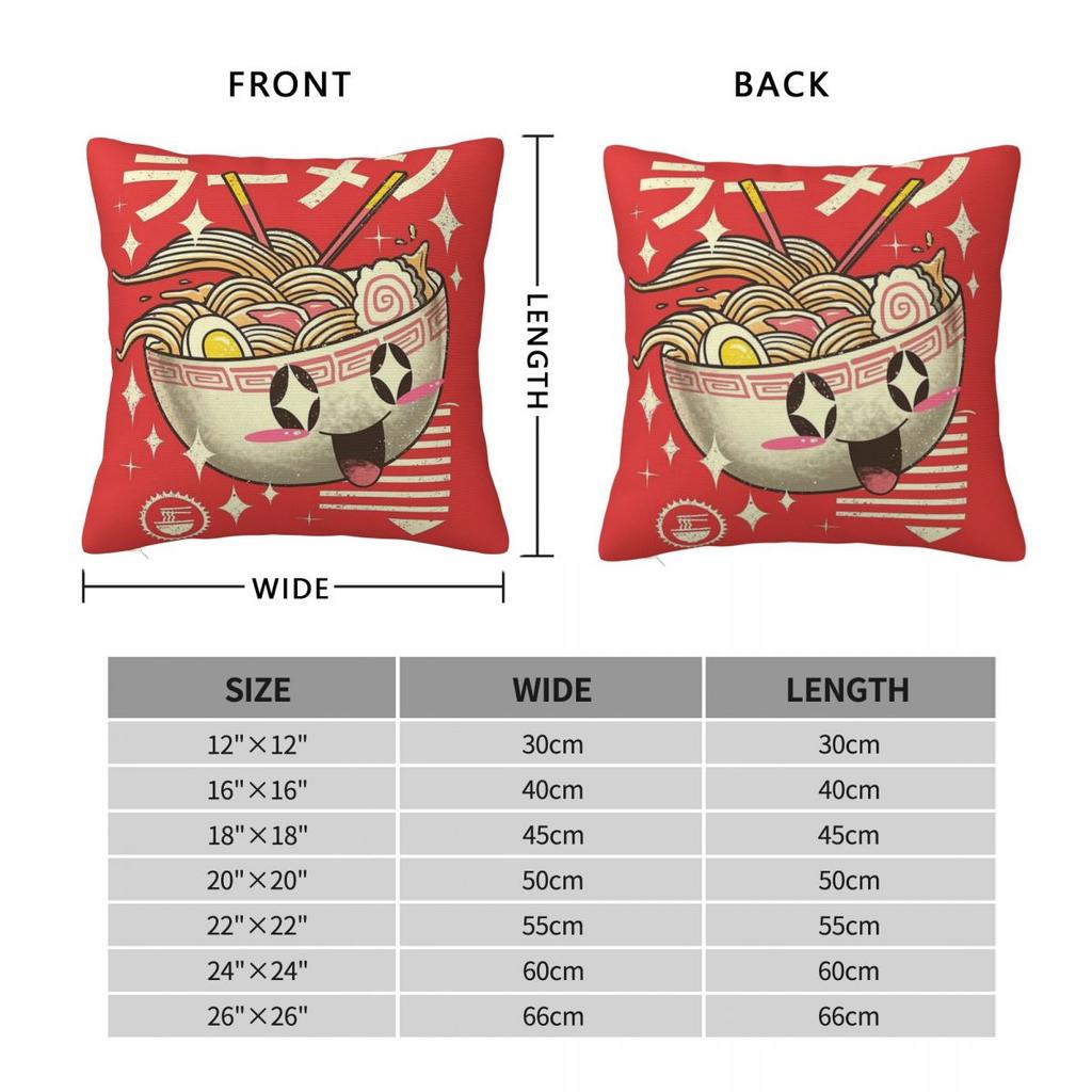Kawaii Ramen Kissenbezug Polyester Leinen Samt Muster Reißverschluss Dekoration Kissenhülle für Zuhause Kissenbezug Großhandel