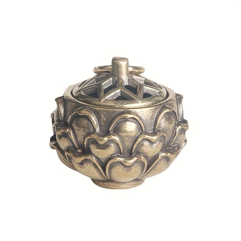 

1PC Vintage Pure Lass Aroma Jar Брелок Підвіска Резервуар для зберігання Підвіска Багаж Кулон Невеликий мідний посуд підходить для внутрішнього домашнього господарства Agaric