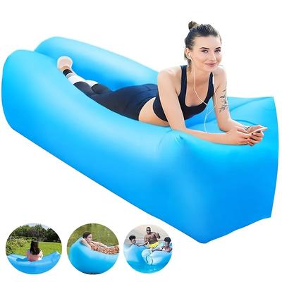Canapé de Camping Gonflable Portable - Matelas Gonflable Auto-Gonflant avec Sac de Rangement, Bain de Soleil Rectangulaire Léger pour Plage, Jardin