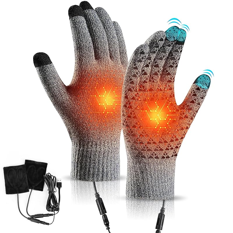 

[ARZER] gloves knit men s winter electric heating gloves Touch panel compatible Electrically heated gloves [cold protection, constant temperature at